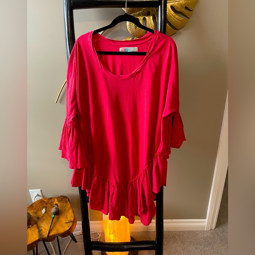 Free People Hot Pink Beach Tunic